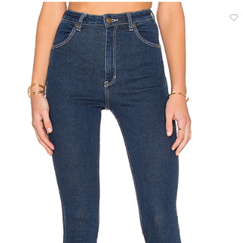 High waisted stretchy blue denim jeans by Rolla's